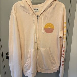 Hurley Light Pink Zip-Up Hoodie
